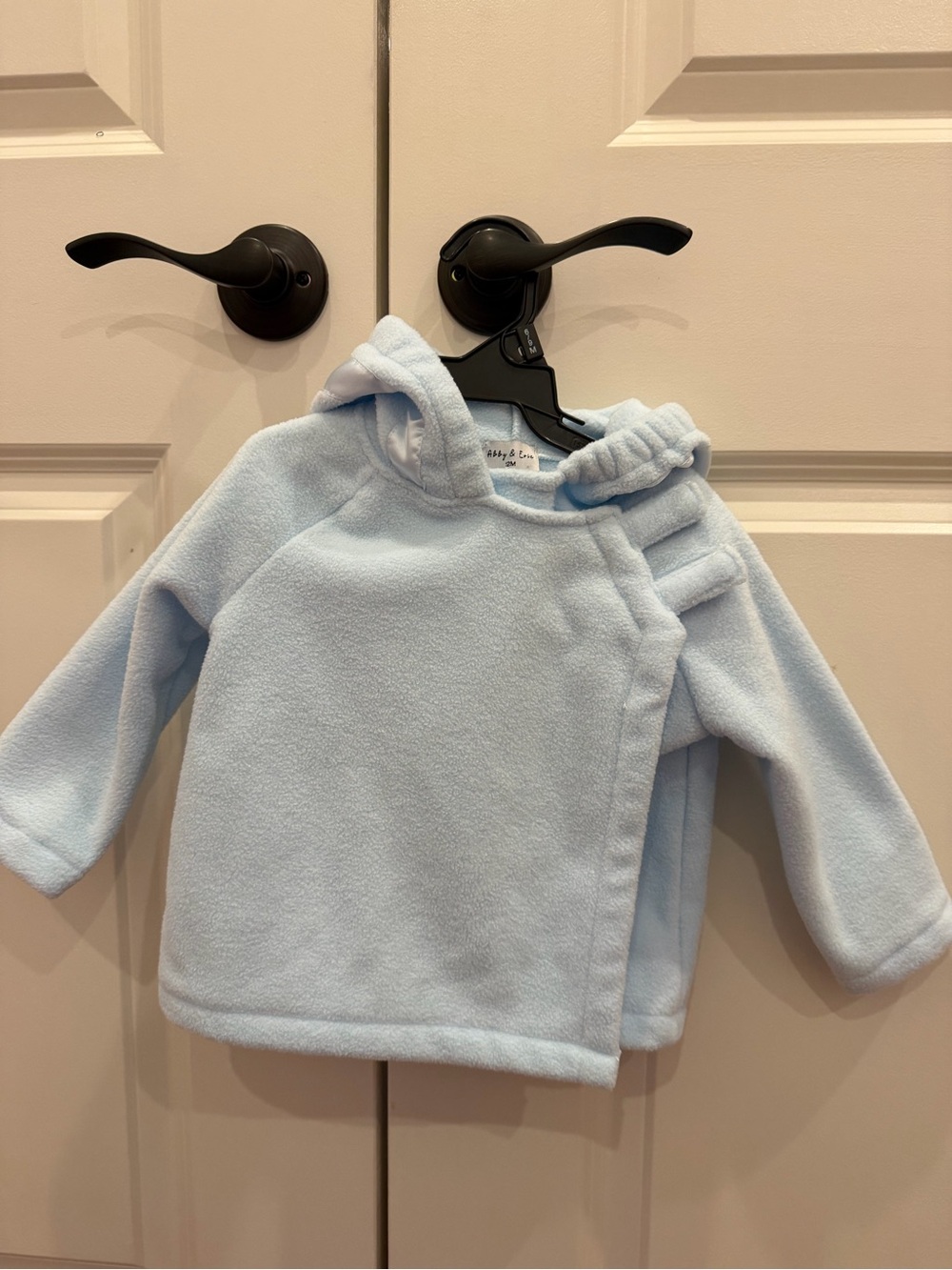 Light Blue Hooded Fleece Jacket for Kids worn once 12m